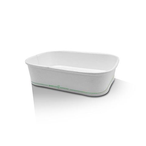 GREENMARK WHITE RECTANGULAR CONTAINERS PLA COATED - 500ML - WRC500 - 300 - CTN ( PAPER WAY )