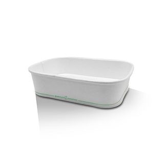 GREENMARK WHITE RECTANGULAR CONTAINERS PLA COATED - 500ML - WRC500 - 300 - CTN ( PAPER WAY )