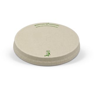 GREENMARK BioPBS COATED BAMBOO PAPER FLAT LID - X-SLOT - 90MM ( SUITS CC16 / CC22 / CC24 ) - CCPL - 1000 - CTN