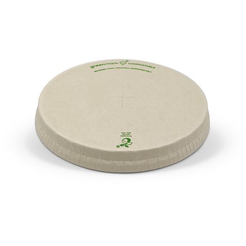 GREENMARK BioPBS COATED BAMBOO PAPER FLAT LID - X-SLOT - 90MM ( SUITS CC16 / CC22 / CC24 ) - CCPL - 50 - SLV