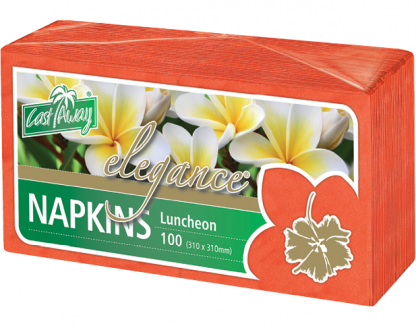 CASTAWAY ELEGANCE LUNCH RED NAPKIN - 310 X 310M - CA-NAPELR - 100 - PKT