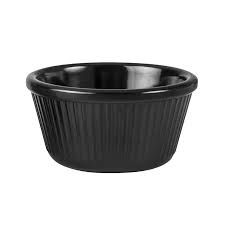 RAMEKIN - RYNER MELAMINE BLACK FLUTTED 120ML ( 85x50MM ) - EACH - 69663-BK