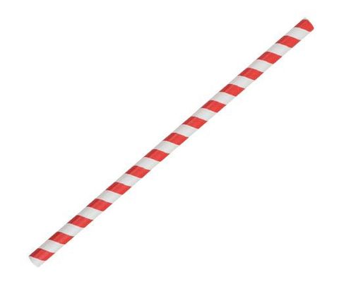 GREENMARK RED STRIPE JUMBO PAPER STRAWS ( 10MM X 240MM ) - 2500 - CTN