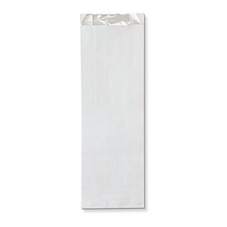 KEBAB BAG PLAIN WHITE - FOIL LINED - 305mm L x 102mm W + 40mm G - FBKU - 250 - PKT