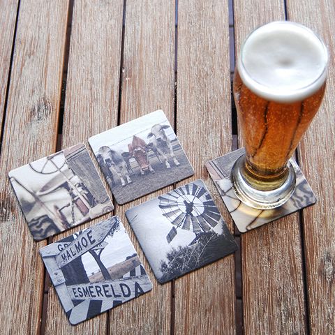 WOBBLY BOOT COASTERS SQUARE - BUSH THEME - 2500 - CTN