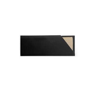 GREENMARK BLACK CUTLERY POUCH WITH BAMBOO BROWN NAPKIN - 76MM X 205MM - BCPNB - 1000 - CTN