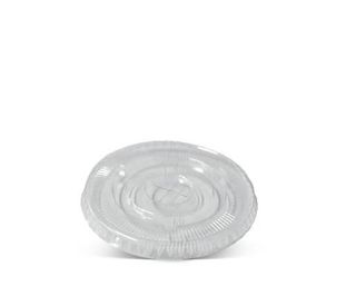GREENMARK CLEAR PET RECYCLABLE FLAT LID WITH X SLOT - 15oz / 425ml ( 90mm dia ) - FL90PET - 100 - SLV