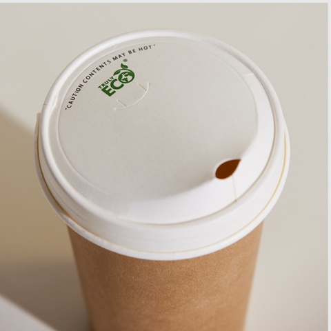 PINNACLE LID - WHITE 6, 8 & 12oz (80mm) COMPOSTABLE PAPER SIPPER LID - 1000 - CTN ( 8TESIPLID )