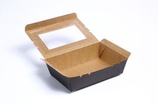 DETPAK WINDOW LUNCH BOX - BLACK RANGE - SMALL - 700ml - 150 L x 100 W x 45mm H - L564P0032 - 50 - SLV