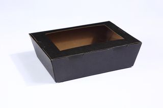 DETPAK WINDOW LUNCH BOX - BLACK RANGE - LARGE - 1900ml - 195 L x 140 W x 65mm H - L552P0032 - 200 - CTN