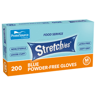 PRIME SOURCE BLUE STRETCHIES GLOVES - MEDIUM - POWDER FREE - 2000 - CTN