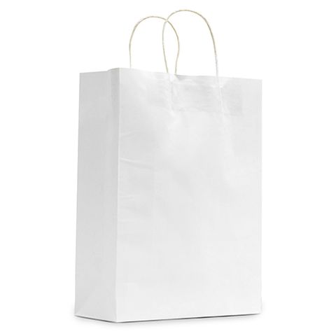 FUTURE FRIENDLY WHITE PAPER SMALL 350mm H X 260mm W + 110MM G - TWIST HANDLE CARRY BAG - WKPT350 - 250 - CTN