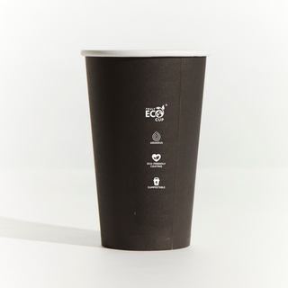 PINNACLE TRULY ECO 10oz SLIM BLACK SINGLE WALL COFFEE CUP - AQUEOUS COATED ( 80mm ) - 1000 - CTN