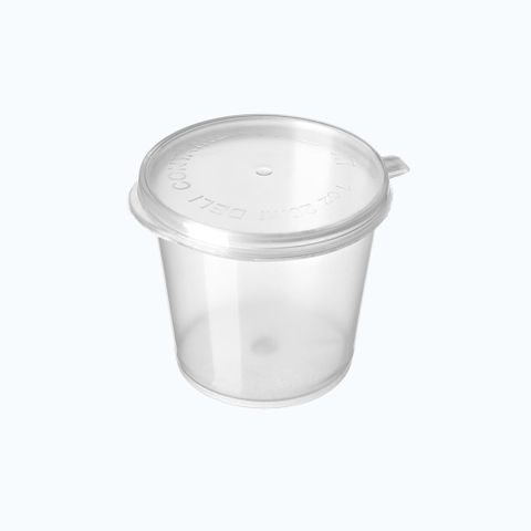 30ml TALL SAUCE CONTAINER WITH HINGED LID - (1OZ / 30ml) - WL-P100-HL - 2000 - CTN