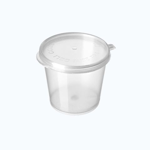 25ml TALL SAUCE CONTAINER WITH HINGED LID - (0.8OZ / 25ml) - WL-P100-HL - 2000 - CTN