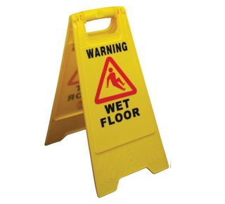 EDCO CONTRACTOR WARNING SIGN - "WET FLOOR" YELLOW A-FRAME ( 19030 ) - EACH