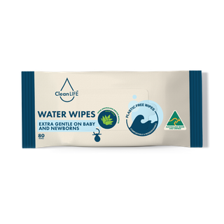 CLEANLIFE WATER WIPES FOR BABY - EXTRA GENTLE - PLASTIC FREE - CLS00066 - 80 WIPES X 8 PACKS - CTN
