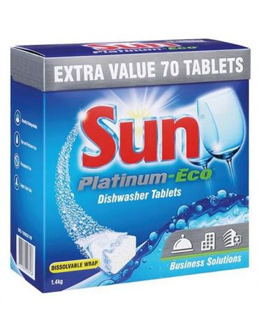 SUN PLATINUM-ECO DISH WASHER TABLETS - 5 PACKS x 70 TABS  - CTN