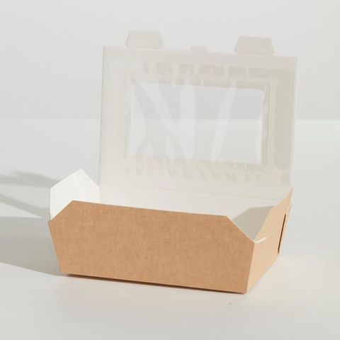 PINNACLE GOURMET HOT BOX / LUNCH BOX WITH PET WINDOW - MEDIUM 675ml - 200mm T X 180mm B x 50mm H - HBWM - 200 - CTN