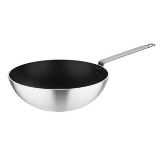 VOGUE 300MM NON STICK TEFLON ALUMINIUM WOK - FLAT BOTTOM ( CE165 ) - EACH