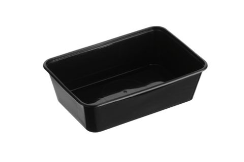 GENFAC G 650ml BLACK RECTANGULAR PLASTIC CONTAINER - REG650B - 50 - SLV