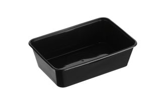 GENFAC G 650ml BLACK RECTANGULAR PLASTIC CONTAINER - REG650B - 500 - CTN