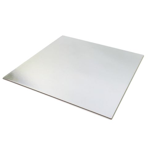 CAKE BOARD 11" SQUARE SILVER FOILED 280X280X2.8MM - 100 - PACK