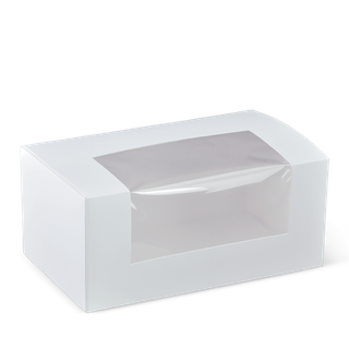 DETPAK 7" LONG PATISSERIE BOX WITH WINDOW (180 X 110 X 80 ) - K621S0001 - 50 - SLV