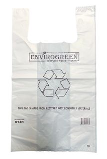 GP REUSABLE COMPLIANT PLASTIC SINGLET BAGS 80% RECYCLED + 125 USES - LARGE - 550L X 300W + 180G - 7KG ( 385 ) - CTN