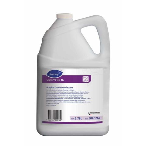 DIVERSEY OXIVIR FIVE 16 - HOSPITAL GRADE DISINFECTANT - 5845264 - 4 X 3.78L - CTN