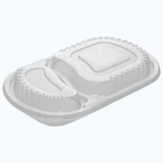 CLEAR LID FOR BONSON PP BLACK 2 COMPARTMENT MEAL TRAY - L235-2C - 400 - CTN