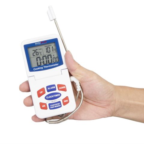 HYGIPLAS DIGITAL OVEN COOKING PROBE THERMOMETER - 1MTR CORD WITH S/STEEL PROBE - CE399 - EACH