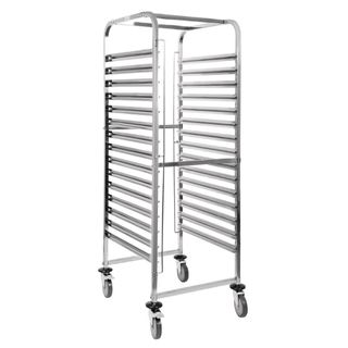 VOGUE GASTRONORM RACKING TROLLEY - 15 LEVEL - ON CASTORS - GG499 - EACH