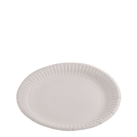 ENVIRO CHOICE 7" ( 175MM ) UNCOATED WHITE ROUND PAPER PLATES - C-PL0950 - 500 - CTN