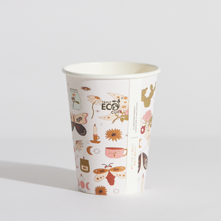 TRULY ECO 12oz CREATIVE CAFE COLLECTION SINGLE WALL COFFEE CUP - AQUEOUS COATED ( 90mm ) - 1000 - CTN