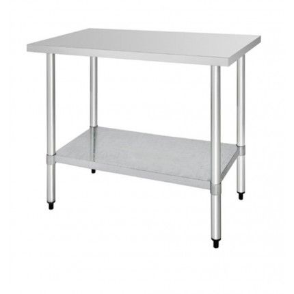 VOGUE STAINLESS STEEL PREP TABLE - 900mm H x 1200mm W x 600mm D WITH UNDERSHELF - T376 - EACH