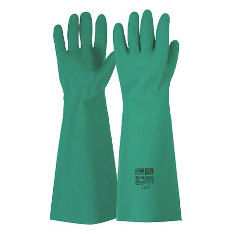 PRO CHOICE 45CM GREEN NITRILE GAUNTLET GLOVES - MEDIUM - RNU22M - 12 PAIRS - PKT