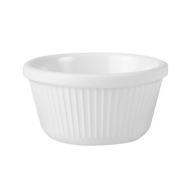 RAMEKIN - RYNER MELAMINE WHITE FLUTTED 90ML ( 80x45MM ) - 72 - CTN - 69662