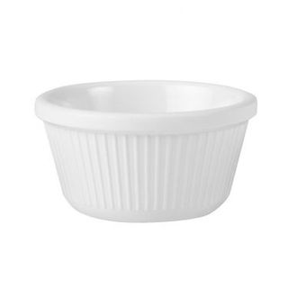 RAMEKIN - RYNER MELAMINE WHITE FLUTTED 90ML ( 80x45MM ) - 72 - CTN - 69662