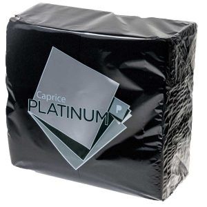 CAPRICE PLATINUM GT ( 1/8 FOLD ) BLACK DINNER NAPKINS - 1000 - CTN