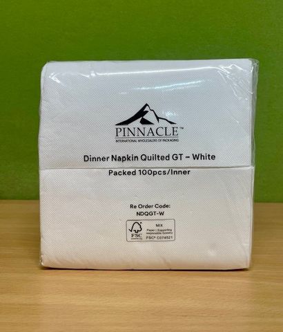 PINNACLE WHITE DINNER QUILTED GT FOLD ( 1/8 FOLD ) NAPKIN - NDQGT-W - 1000 - CTN