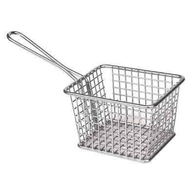 OLYMPIA WIRE SERVICE BASKET / FRIES BASKET STAINLESS STEEL - 80mm H x 120mm W x 100mm D - GG867 - EACH
