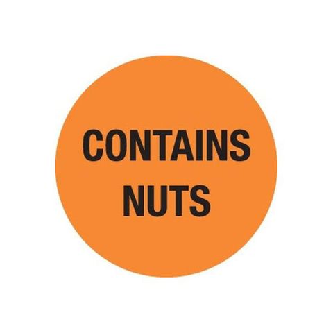 DAYDOTS - ROUND - 24MM - CONTAINS NUTS - ORANGE & BLACK - REMOVABLE ( 75020 ) - 1000 - ROLL