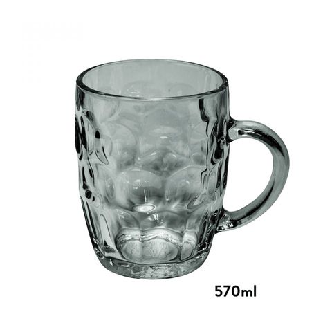 DIMPLED HANDLED BEER GLASS - PINT 570ML - GH657 - 24 - CTN