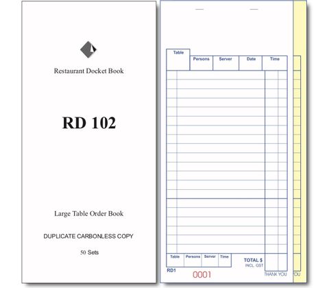RD102  LARGE DUPLICATE DOCKET BOOK -100