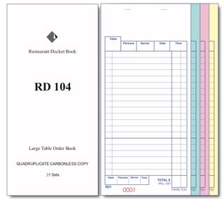 RD104 QUADRUPLICATE DOCKETBOOK -1-EACH