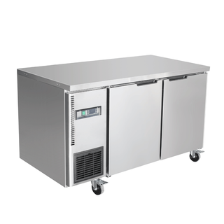 THERMASTER STAINLESS STEEL DOUBLE DOOR WORKBENCH FRIDGE 205L - TS1200TN - 1200 W X 600 D X 810MM H - EACH