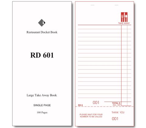 RD601 TAKE AWAY DOCKET BOOK -1-EACH