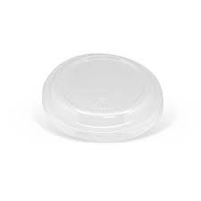 GREENMARK CLEAR PET RECYCLABLE FLAT LID NO HOLE - FITS U SHAPE CUPS ( 95mm dia ) - FL95PET - 100 - SLV