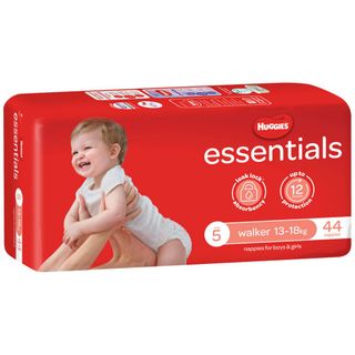 HUGGIES ESSENTIALS NAPPIES SIZE 5 - WALKER ( 13 - 18KG ) - 21036 - ( 4 X 44 ) - 176 - CTN